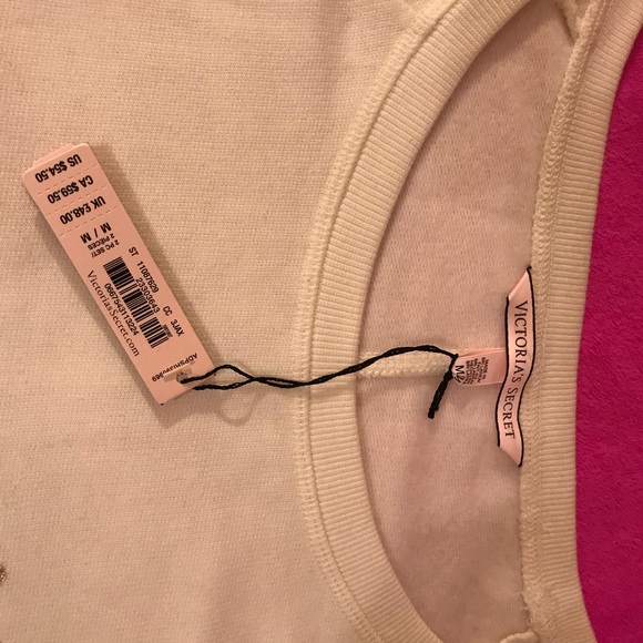 Victoria Secret Bling Sweatshirt Cream - Picture 2 of 4